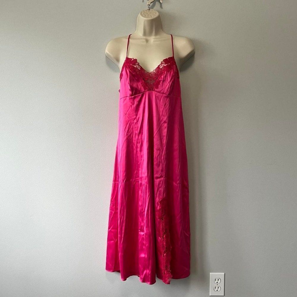 Victoria's Secret Satin and Lace Midi Chemise Slip Size M